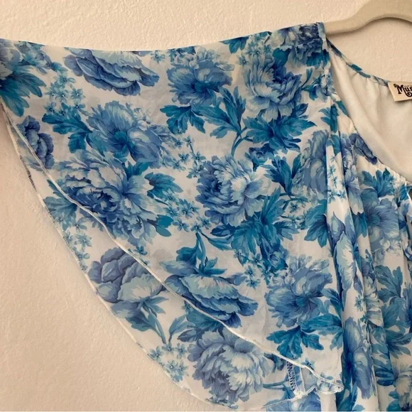 Show Me Your Mumu Juana Tassel Tunic Mini Dress Mother Blues Floral Size Small - Picture 7 of 9